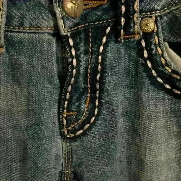 Miss Me Irene Boot Cut Low Rise Denim Jeans 28 x 32 Western Distressed Rodeo - Picture 4 of 12